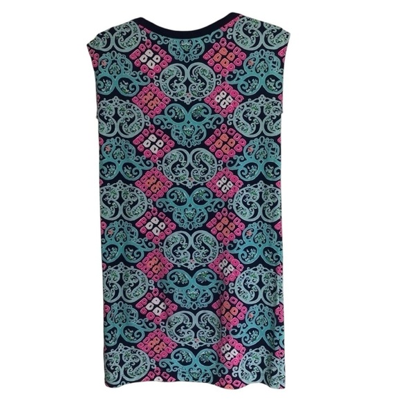Lilly Pulitzer Behind The Gates Robyn Sleeveless Gold Detail Mini Retro Dress - Picture 6 of 9
